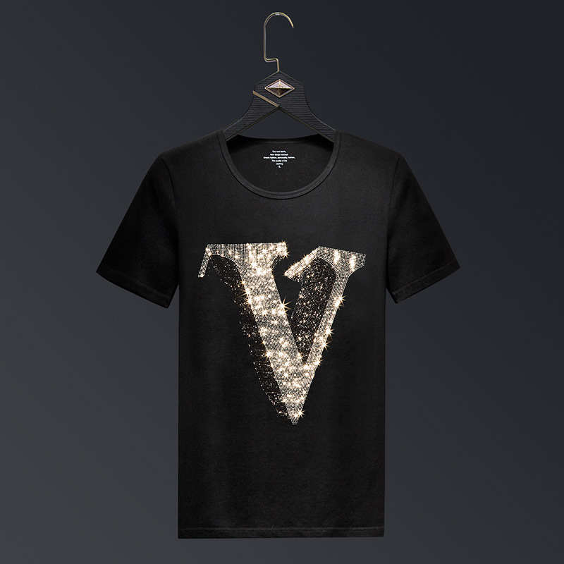 Streetwear Brand England - 2025 Letter Rhinestones T Shirts Men