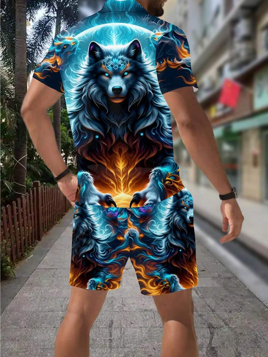 Men's Fashion 3D Wolf Print Zi - Streetwear Zipper review and price