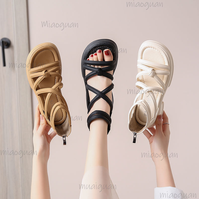 5CM Thick Heel Women Sandals S - Streetwear Zipper review and price