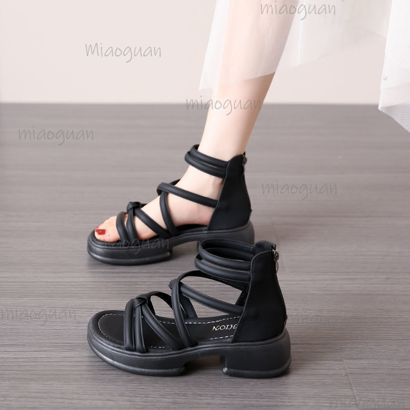 5CM Thick Heel Women Sandals S - Streetwear Zipper review and price