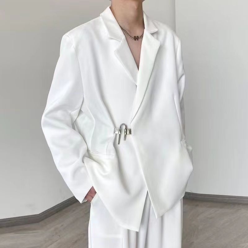 Men's White Casual Blazer Set  - Streetwear Brand Aesthetic review and price