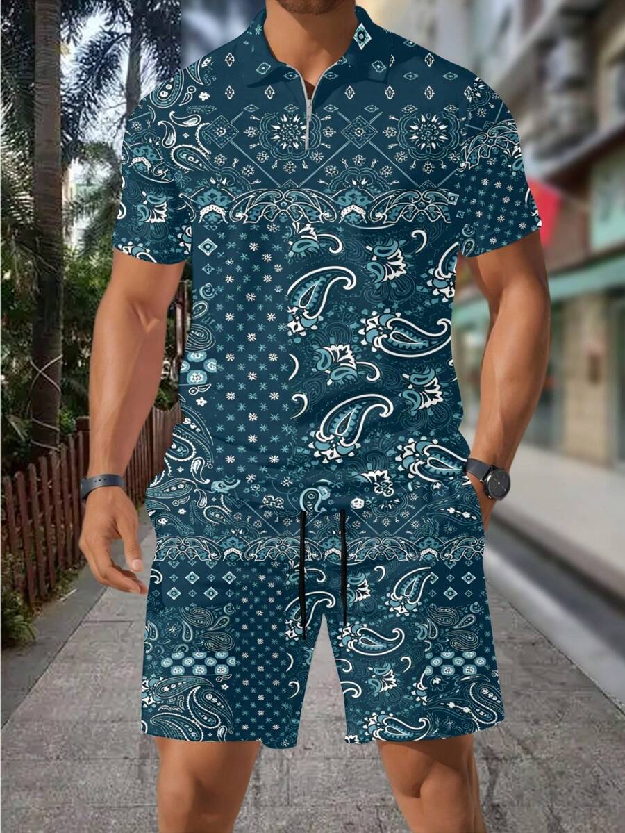 Men's Summer Casual  Paisley B - Streetwear Zipper review and price