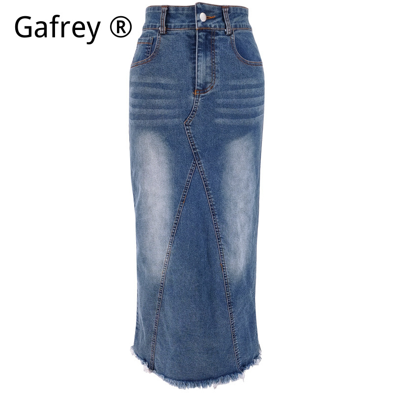 Women Denim Midi Skirt High Wa - Streetwear Zipper review and price
