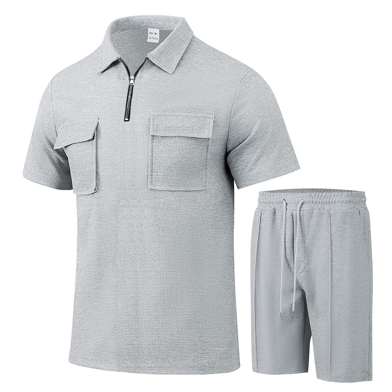 Summer Men Sports Polo Suit Sh - Streetwear Zipper review and price
