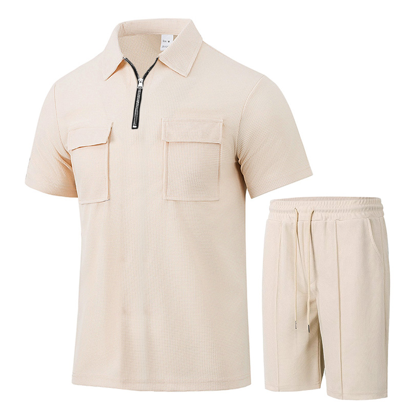 Summer Men Sports Polo Suit Sh - Streetwear Zipper review and price