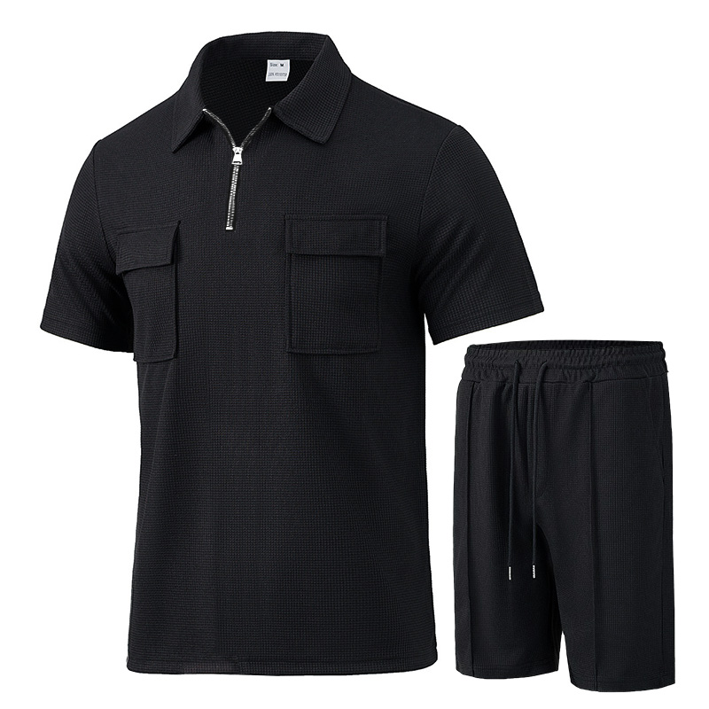 Summer Men Sports Polo Suit Sh - Streetwear Zipper review and price