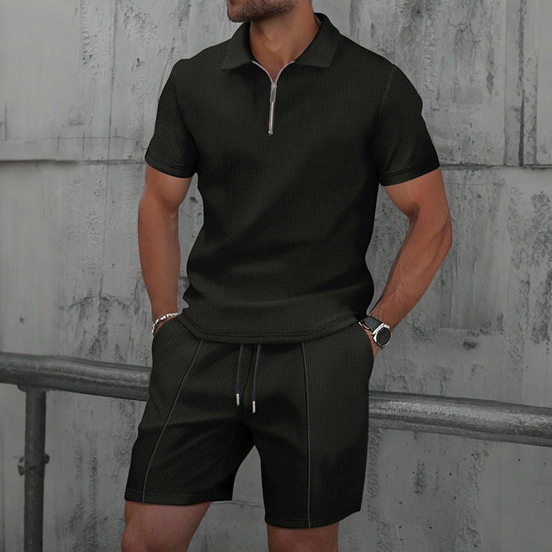 Summer Men Sports Polo Suit Sh - Streetwear Zipper review and price